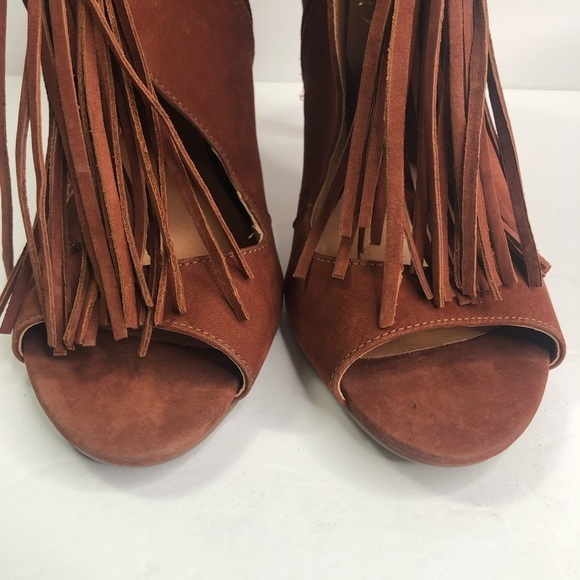 Sergio Zelcer Cognac Heels Peep Toe Shoes #8 - Picture 9 of 9